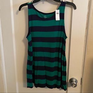 Gap blue and green striped tank NWT
